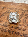 Fused Fine Silver Band, Extra Wide, size 7
