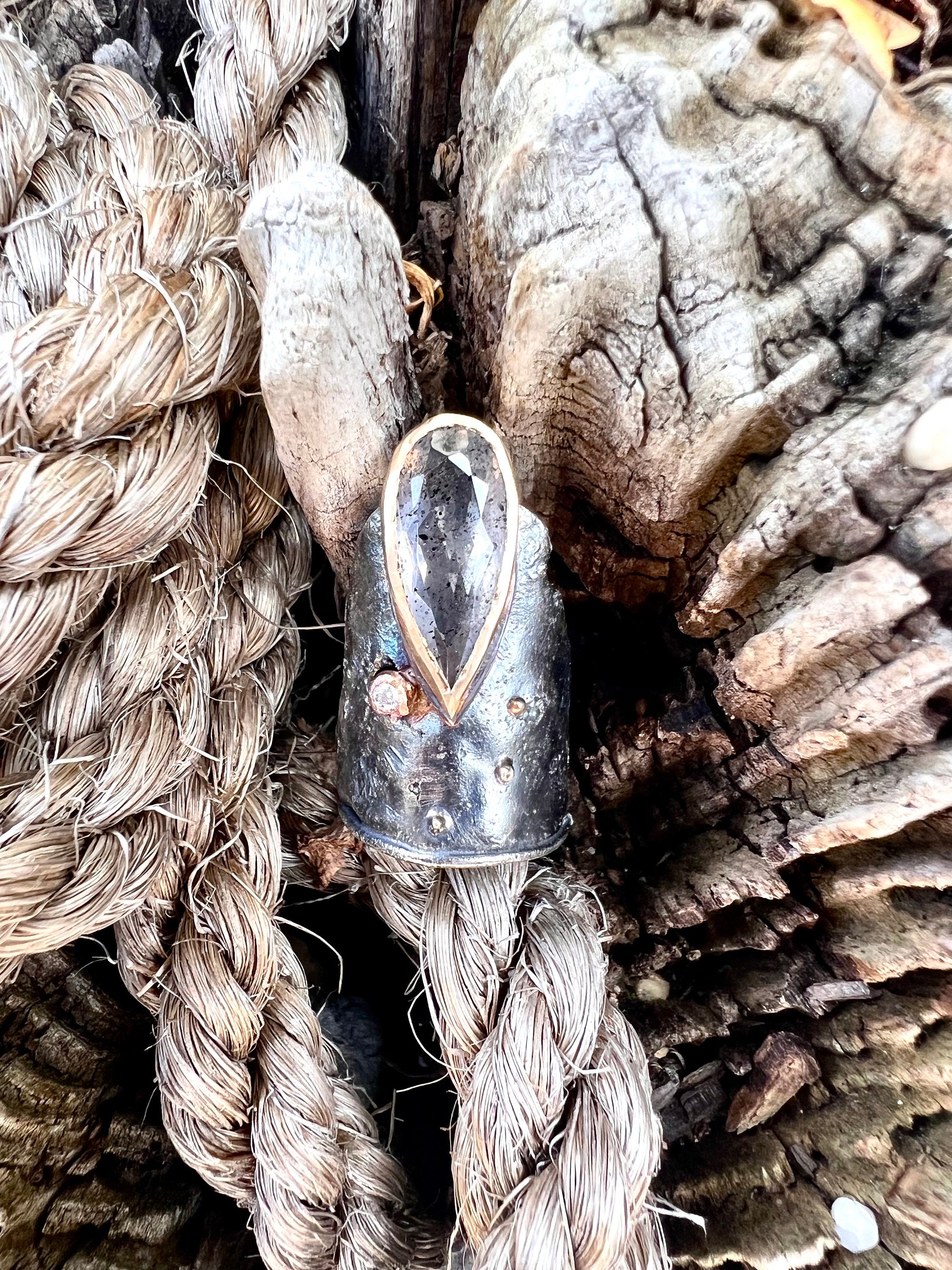 RUTILATED Quartz & Diamonds in 14 Karat Gold and Sterling Silver