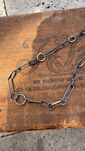 Hand-Formed Blackened Sterling Silver & 14k Gold Filled Oval and Circular Links, 18”