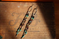 Gypsy Earrings with Shell, Labradorite, Turquoise, Black Tourmaline & Brass beads and Sterling Silver.