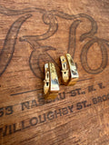 Chunky Italian 14k Gold Vintage Geometric Hoop Earrings