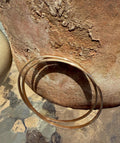 Hand-forged Heavy 14kgf Half Round Bangle Bracelet, size 8