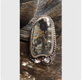 CLAM SHELL Ring Paired with a 5mm White Topaz, Handmade in Sterling and Fine Silver & 14KGF Accents
