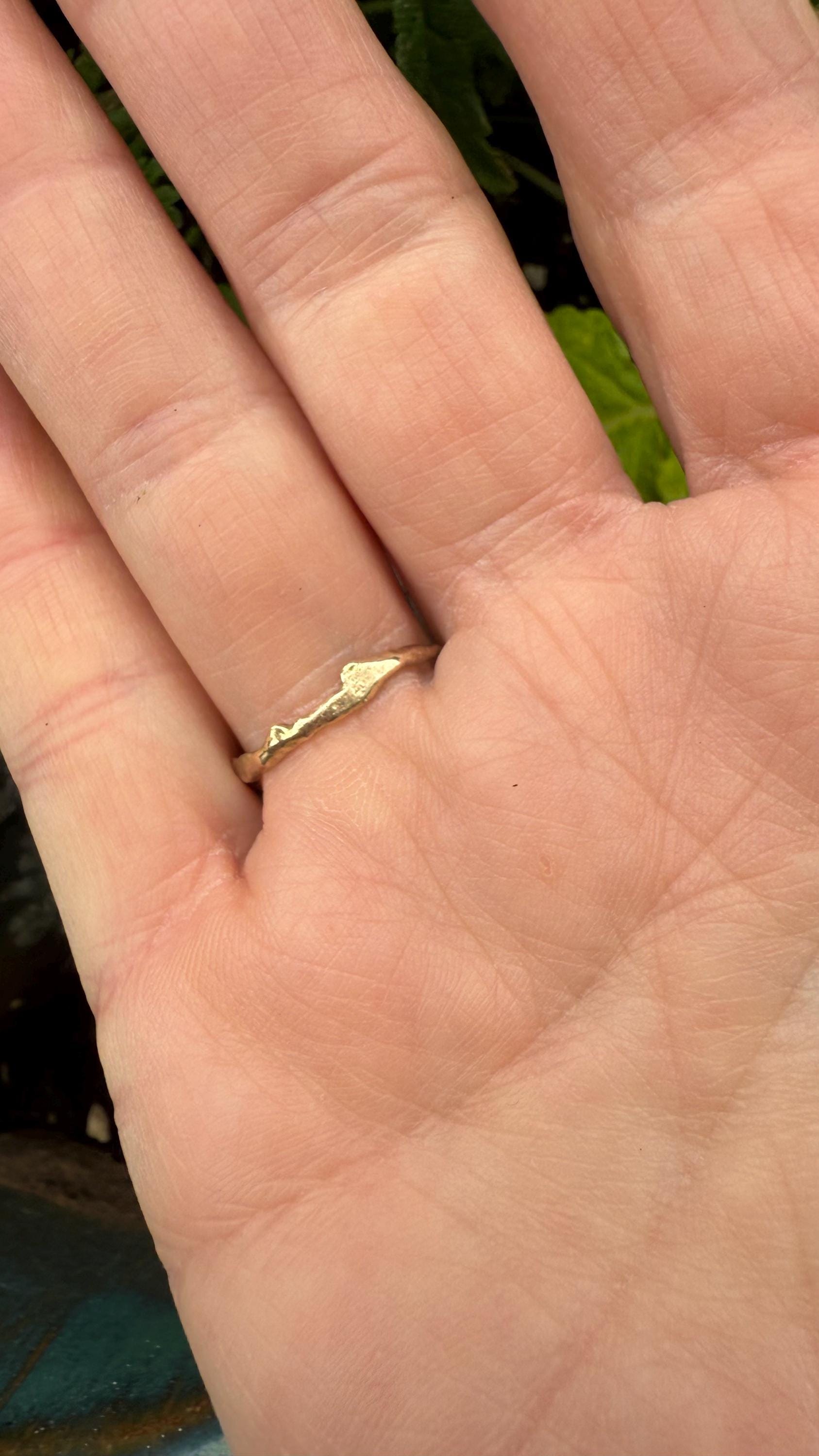 14k Gold Fused with Vintage Natural Diamond 3mm and Ruby. size 6.5.