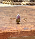 Rose Cut Watermelon Tourmaline Ring: Sterling Silver & 14K Gold, Size 8.25