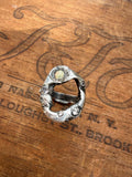 Fine & Sterling Silver Organic Pirate Ring with CZ’s and an Opal. Size 7.5