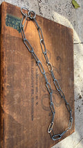 Hand-Formed Blackened Sterling Silver & 14k Gold Filled Paperclip Link Necklace, 23”