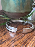 Chunky Silver Hammered Bangle Bracelet