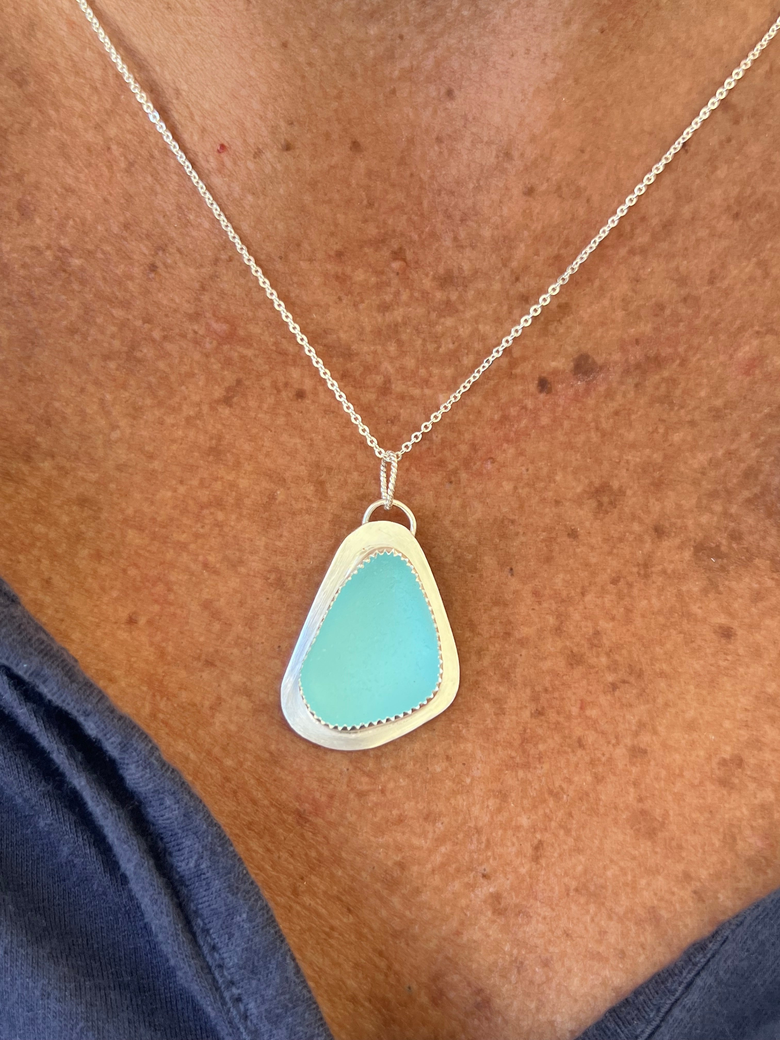 Sterling Silver Sea Glass PENDANT (no chain)