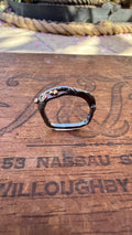 Fused Sterling Silver & Recycled 14K Gold with  a 2mm Moissanite Diamond.