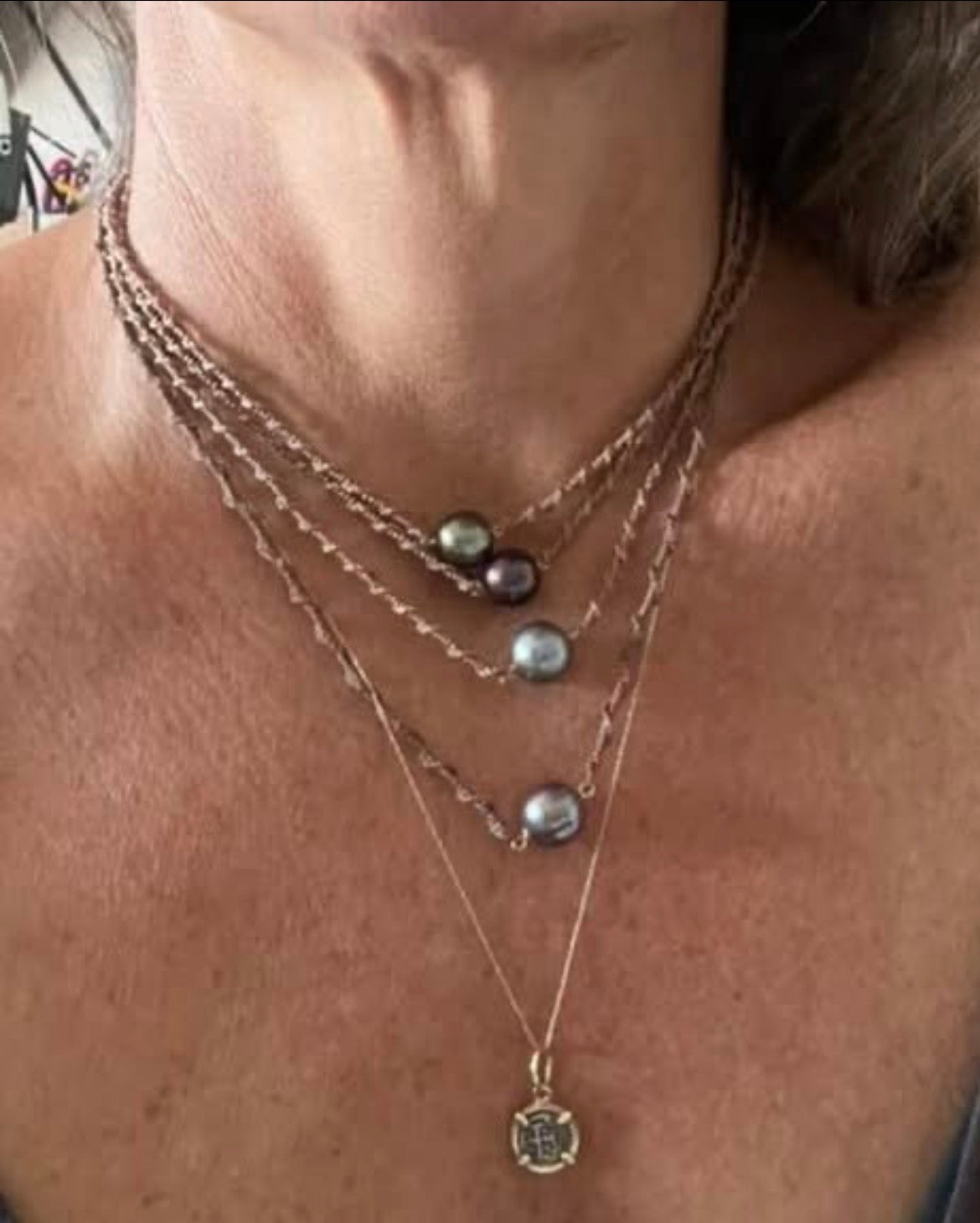 Macrame Tahitian Pearl Necklace