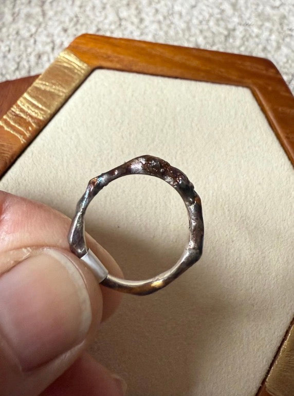Hand Carved Fine Silver & 22K Gold Bamboo Rings