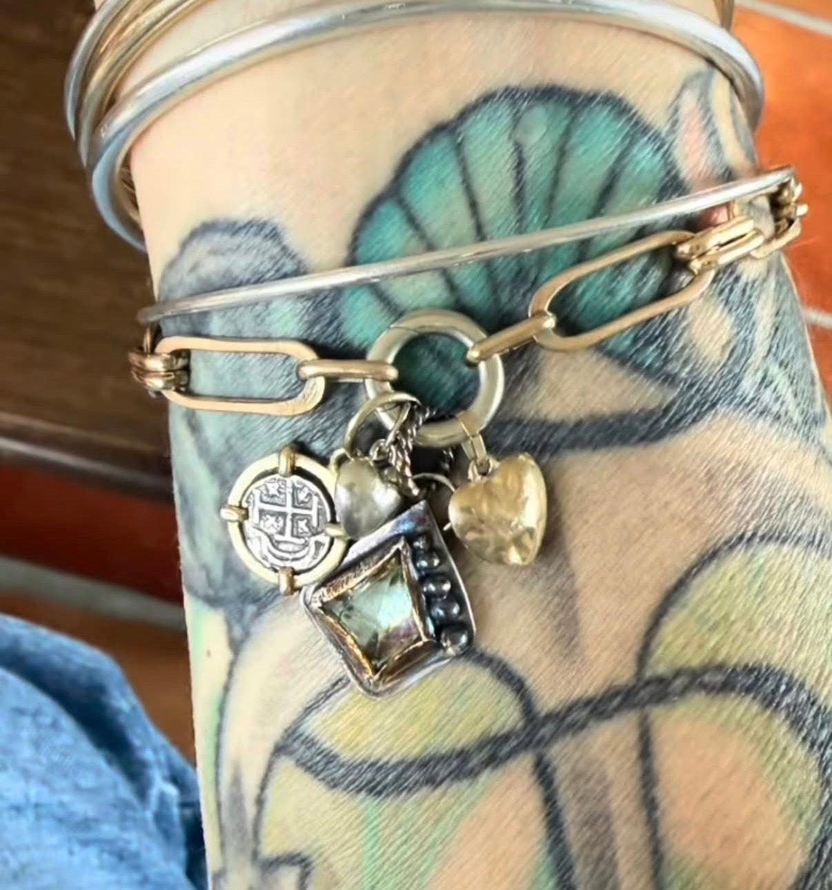 Tourmaline Charm in Sterling Silver
