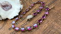 Vintage Oval Amethyst And Diamond Tennis Bracelet in 9K Gold, from England. Size 7