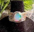 Rose Cut Opal Bezel-Set Ring in Sterling Silver