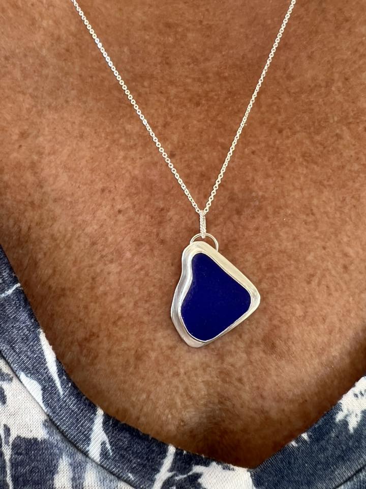 Sea Glass Necklace in Sterling Silver