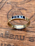 Vintage 14k Gold Band with Princess Cut Sapphires, size 6