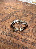 Fishtail Braided Rings with Sterling Silver & 14kgf, Adjustable.