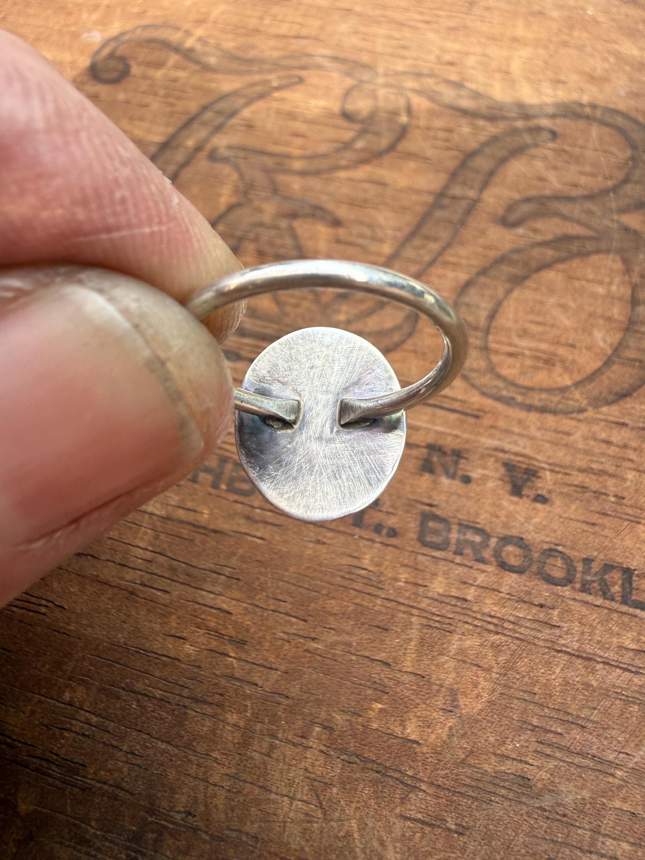 Flashing Moonstone Ring in Sterling Silver, size 6 3/4