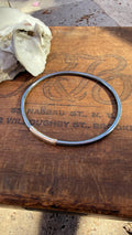 Heavy Gauge Fused Blackened Sterling Silver and 14kgf Bangle Oval Bracelet, size 7.5